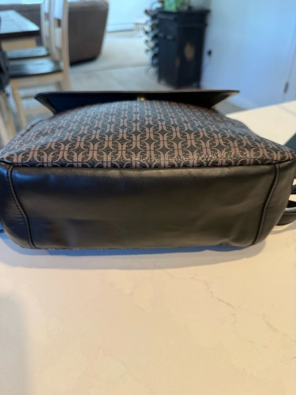 Fossil Brown Logo-Print Backpack with Dark Brown Flap